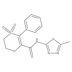 N-(5-methyl-1,3,4-thiadiazol-2-yl)-3-phenyl-5,6-dihydro-1,4-oxathiine-2-carboxamide 4,4-dioxide Structure