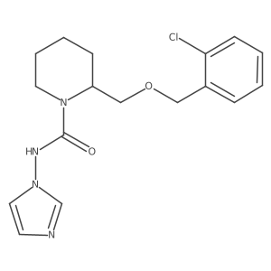 1-Piperidinecarboxamide,2-[[(2-chlorophenyl)methoxy]methyl]-n-1h-imidazol-1-yl- Structure