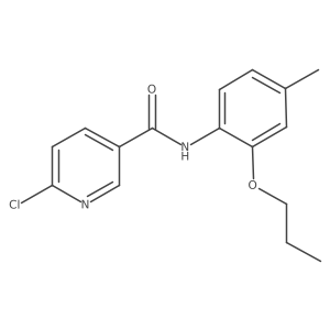 6-Chloro-N-(4-methyl-2-propoxyphenyl)-3-pyridinecarboxamide结构式