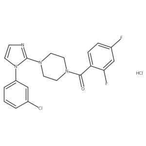 (4-(1-(3-chlorophenyl)-1H-imidazol-2-yl)piperazin-1-yl)(2,4-difluorophenyl)methanone hydrochloride结构式