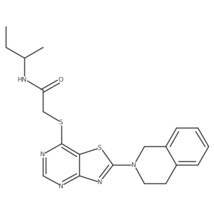 N-(butan-2-yl)-2-{[2-(1,2,3,4-tetrahydroisoquinolin-2-yl)-[1,3]thiazolo[4,5-d]pyrimidin-7-yl]sulfanyl}acetamide结构式