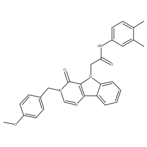 N-(3,4-dimethylphenyl)-2-(3-(4-methoxybenzyl)-4-oxo-3H-pyrimido[5,4-b]indol-5(4H)-yl)acetamide结构式