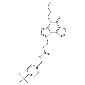 3-(4-butyl-5-oxo-4,5-dihydrothieno[2,3-e][1,2,4]triazolo[4,3-a]pyrimidin-1-yl)-N-(4-(trifluoromethyl)benzyl)propanamide结构式