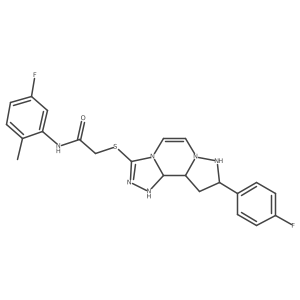 N-(5-fluoro-2-methylphenyl)-2-{[11-(4-fluorophenyl)-3,4,6,9,10-pentaazatricyclo[7.3.0.0^{2,6}]dodeca-1(12),2,4,7,10-pentaen-5-yl]sulfanyl}acetamide结构式