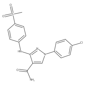 1-(4-Chlorophenyl)-3-[[4-(methylsulfonyl)phenyl]amino]-1H-pyrazole-4-carboxamide结构式