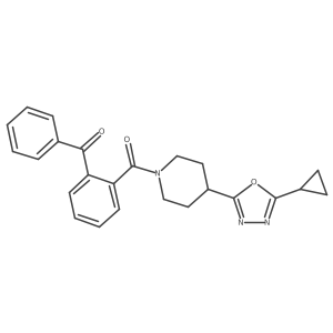 (2-Benzoylphenyl)(4-(5-cyclopropyl-1,3,4-oxadiazol-2-yl)piperidin-1-yl)methanone Structure