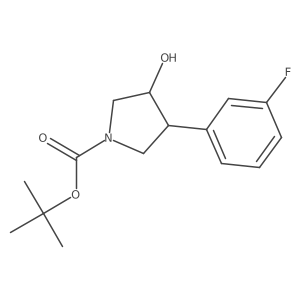rac-tert-butyl (3R,4S)-3-(3-fluorophenyl)-4-hydroxypyrrolidine-1-carboxylate Structure