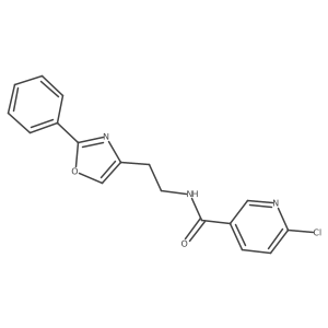 6-chloro-N-[2-(2-phenyl-1,3-oxazol-4-yl)ethyl]pyridine-3-carboxamide结构式