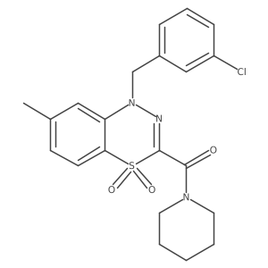 1-(3-chlorobenzyl)-7-methyl-3-(piperidinocarbonyl)-4lambda~6~,1,2-benzothiadiazine-4,4(1H)-dione Structure