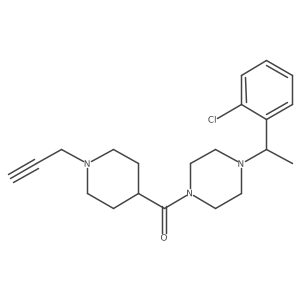 1-[1-(2-Chlorophenyl)ethyl]-4-[1-(prop-2-yn-1-yl)piperidine-4-carbonyl]piperazine结构式