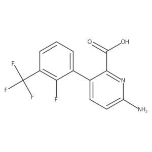 6-Amino-3-(2-fluoro-3-trifluoromethylphenyl)picolinic acid结构式