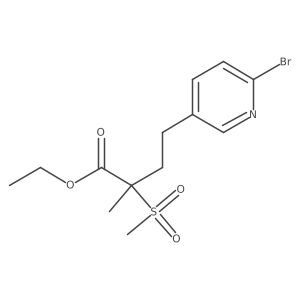Ethyl 4-(6-bromopyridin-3-yl)-2-methyl-2-(methylsulfonyl)butanoate Structure
