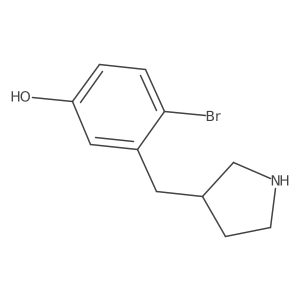 4-Bromo-3-[(pyrrolidin-3-yl)methyl]phenol结构式
