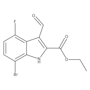 Ethyl 7-bromo-4-fluoro-3-formyl-1H-indole-2-carboxylate Structure