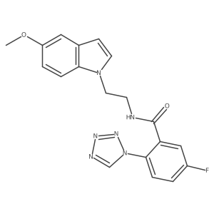 5-fluoro-N-[2-(5-methoxy-1H-indol-1-yl)ethyl]-2-(1H-tetrazol-1-yl)benzamide结构式