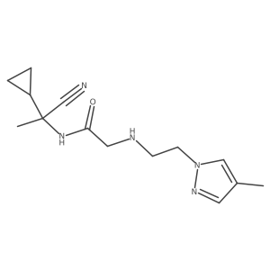 N-(1-cyano-1-cyclopropylethyl)-2-{[2-(4-methyl-1H-pyrazol-1-yl)ethyl]amino}acetamide结构式