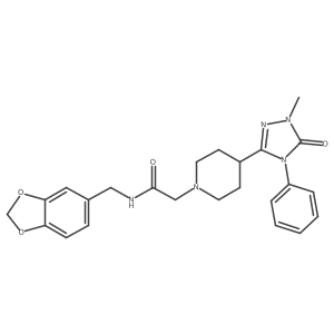N-(benzo[d][1,3]dioxol-5-ylmethyl)-2-(4-(1-methyl-5-oxo-4-phenyl-4,5-dihydro-1H-1,2,4-triazol-3-yl)piperidin-1-yl)acetamide Structure