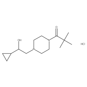 1-(4-(2-Cyclopropyl-2-hydroxyethyl)piperazin-1-yl)-2,2-dimethylpropan-1-one hydrochloride结构式