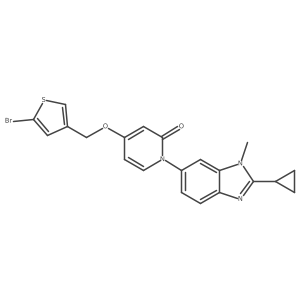 4-((5-Bromo-3-thienyl)methoxy)-1-(2-cyclopropyl-1-methyl-1H-benzimidazol-6-yl)pyridin-2(1H)-one结构式
