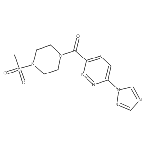 (6-(1H-1,2,4-triazol-1-yl)pyridazin-3-yl)(4-(methylsulfonyl)piperazin-1-yl)methanone Structure