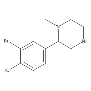2-Bromo-4-(1-methylpiperazin-2-yl)phenol结构式