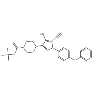 tert-Butyl 4-(4-amino-5-cyano-1-(4-phenoxyphenyl)-1H-pyrrol-3-yl)piperidine-1-carboxylate Structure