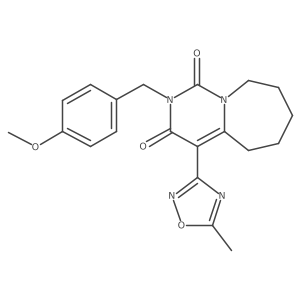 2-(4-methoxybenzyl)-4-(5-methyl-1,2,4-oxadiazol-3-yl)-6,7,8,9-tetrahydropyrimido[1,6-a]azepine-1,3(2H,5H)-dione Structure