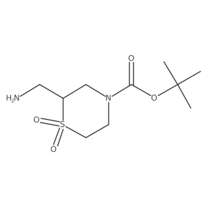 tert-Butyl 2-(aminomethyl)thiomorpholine-4-carboxylate 1,1-dioxide Structure