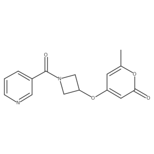 6-methyl-4-((1-nicotinoylazetidin-3-yl)oxy)-2H-pyran-2-one Structure