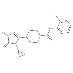 4-(4-cyclopropyl-1-methyl-5-oxo-4,5-dihydro-1H-1,2,4-triazol-3-yl)-N-(o-tolyl)piperidine-1-carboxamide结构式