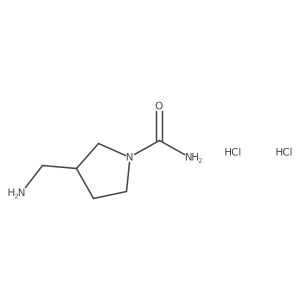 3-(Aminomethyl)pyrrolidine-1-carboxamide dihydrochloride结构式