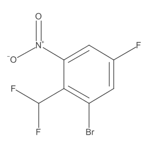 1-Bromo-2-(difluoromethyl)-5-fluoro-3-nitrobenzene结构式