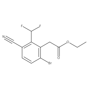 Ethyl 6-bromo-3-cyano-2-(difluoromethyl)phenylacetate Structure