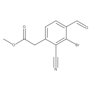 Methyl 3-bromo-2-cyano-4-formylphenylacetate结构式