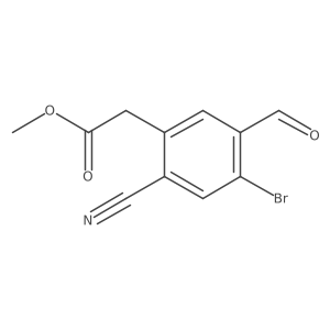 Methyl 4-bromo-2-cyano-5-formylphenylacetate结构式