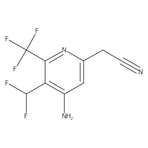 2-(4-Amino-5-(difluoromethyl)-6-(trifluoromethyl)pyridin-2-yl)acetonitrile Structure