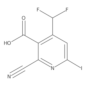 2-Cyano-4-(difluoromethyl)-6-iodonicotinic acid Structure