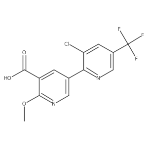 3-Chloro-6'-methoxy-5-(trifluoromethyl)-[2,3'-bipyridine]-5'-carboxylic acid Structure