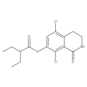 5,8-Dichloro-1-oxo-1,2,3,4-tetrahydroisoquinolin-7-yl diethylcarbamate结构式