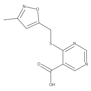 4-{[(3-Methyl-1,2-oxazol-5-yl)methyl]sulfanyl}pyrimidine-5-carboxylic acid结构式