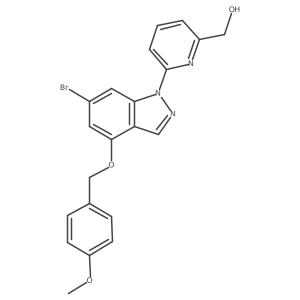 (6-(4-(4-Methoxybenzyloxy)-6-bromo-1h-indazol-1-yl)pyridin-2-yl)methanol结构式