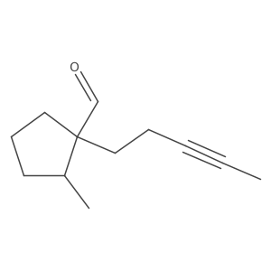 2-methyl-1-pent-3-ynyl-cyclopentanecarbaldehyde结构式