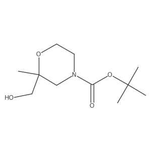 Tert-butyl 2-(hydroxymethyl)-2-methylmorpholine-4-carboxylate结构式