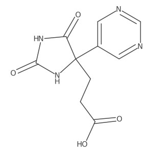 3-(2,5-Dioxo-4-(pyrimidin-5-yl)imidazolidin-4-yl)propanoic acid Structure