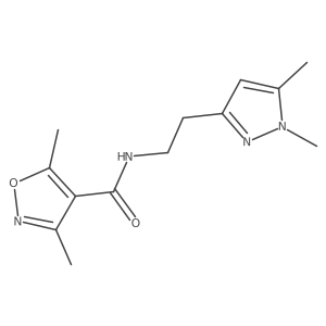 N-(2-(1,5-dimethyl-1H-pyrazol-3-yl)ethyl)-3,5-dimethylisoxazole-4-carboxamide结构式