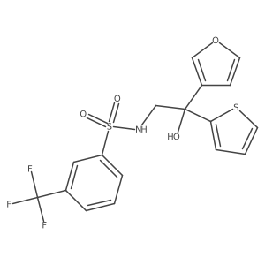 N-(2-(furan-3-yl)-2-hydroxy-2-(thiophen-2-yl)ethyl)-3-(trifluoromethyl)benzenesulfonamide结构式