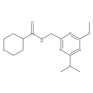 N-((4-(dimethylamino)-6-methoxy-1,3,5-triazin-2-yl)methyl)tetrahydro-2H-pyran-4-carboxamide Structure