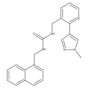 1-((2-(1-methyl-1H-pyrazol-4-yl)pyridin-3-yl)methyl)-3-(naphthalen-1-ylmethyl)urea Structure