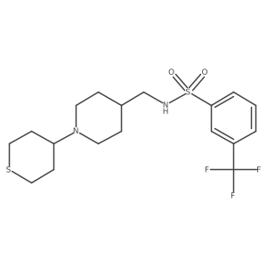 N-((1-(tetrahydro-2H-thiopyran-4-yl)piperidin-4-yl)methyl)-3-(trifluoromethyl)benzenesulfonamide Structure