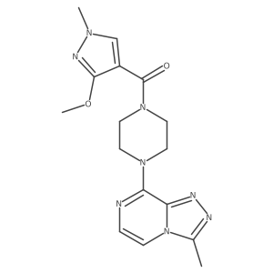 (3-methoxy-1-methyl-1H-pyrazol-4-yl)(4-(3-methyl-[1,2,4]triazolo[4,3-a]pyrazin-8-yl)piperazin-1-yl)methanone Structure